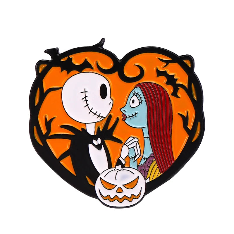 The Nightmare Before Christmas Pin Halloween Pumpkin Pin Badge Women's Brooch Jeans Brooches Enamel Clothing Jewelry Accessories