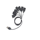 BRIKSMAX Light Accessories Black One to Seven USB Port Usb Hub for Building Block Led Light Kit 10220 42083 10260 10255