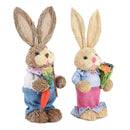2Pcs Straw Easter Rabbits Decoration Foam Easter Bunny Ornament Statue Easter Party Crafts Photo Props Gift 25/35cm
