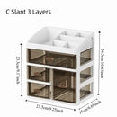 Large-capacity Desk Organizer Storage Box Dust-proof Clear Dormitory Drawer Display Rack Plastic Skin Care Products Shelf