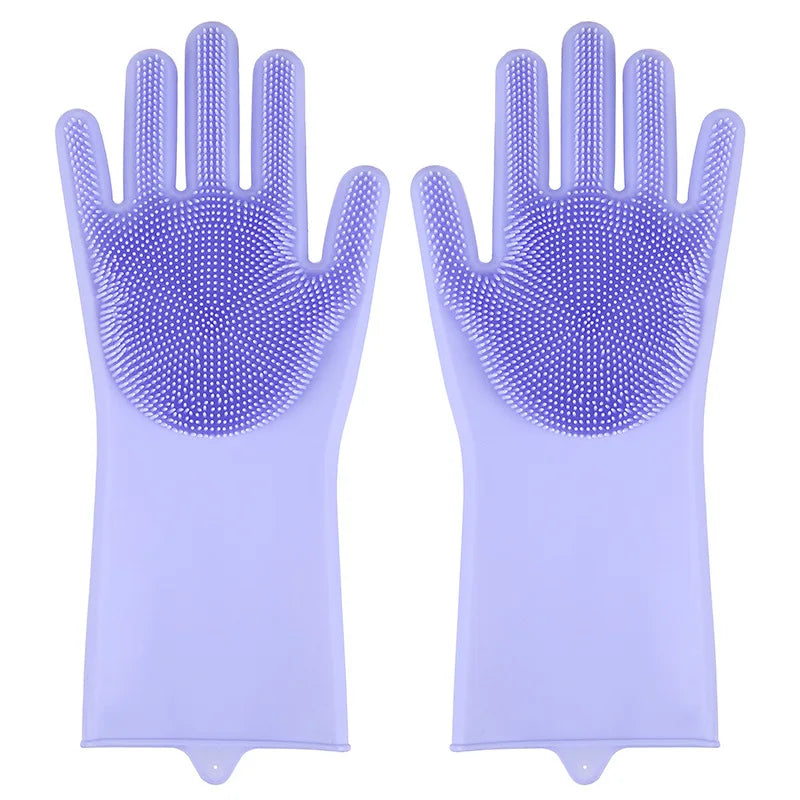 Pet Grooming Cleaning Gloves Dog Cat Bathing Shampoo Glove Scrubber Magic Dishwashing Cleanner Sponge Silicon Hair Removal Glove