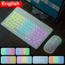 Tastatur für Tablet Android iOS Windows Kabellose Maus Tastatur Bluetooth-kompatible Regenbogen-Hintergrundbeleuchtung Tastatur für iPad Telefon