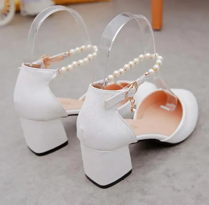 2020 spring and summer with the female shoes shallow baotou sandals rough with 6 cm high heels Sandalias femeninas x63