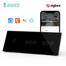 BSEED Zigbee Rollladenschalter Smart Licht Wandschalter Elektrische Jalousienschalter mit EU-Steckdose Unterstützung Tuya Smart Life Alexa