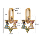 Hochwertige Zirkonia Creolen für Damen, elegante Stern-Kupfer-Ohrhänger, weiblicher Hochzeitsfeier-Schmuck, Pärchen-Geschenk
