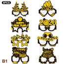2026 New Year Paper Glasses 6/12pcs Festive New Year's Eve Party Glasses Fun Photo Props Party Eve Decoration Universal Size