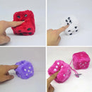 Long Hair Hot Stamping Dot Dice Plush Toy Cube Pendant Car Ornament Sieve Anime Car Decoration Accessories