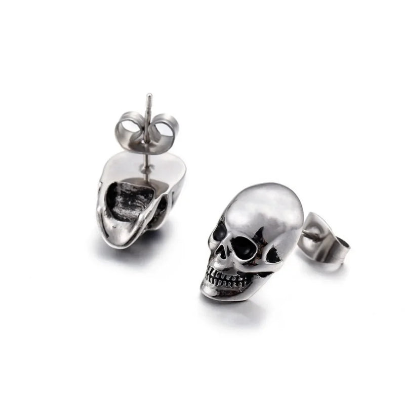 Fashion Retro Trend Punk Rock Men and Women Hip Hop Skull Earrings Couple Gift Halloween Street Party Niche Earrings Accessories
