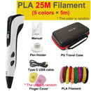 New 3D Pen 3D Printing Pen for Children 1.75mm PLA Filament DIY Drawing Birthday Christmas Gifts for Kids with Travel Case