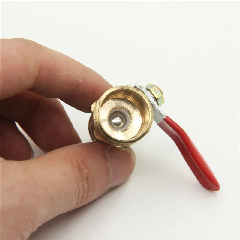 Brass Water Oil Air Gas Fuel Line Shutoff Ball Valve Pipe Fittings Pneumatic Connector Controller Handle 6-12MM Hose Barb Inline