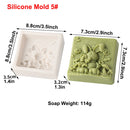 Easter Rabbit Silicone Soap Mold Bunny with Flower Round Silicone Molds Diy Cake Decorative Mousse Baking Tool Festival Gifts