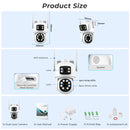 Hiseeu-Wireless Surveillance Camera, Dual Lens, 4X Digital Zoom, AI Human Detect, ONVIF, Outdoor Security PTZ IP Cameras, 4K, 8M