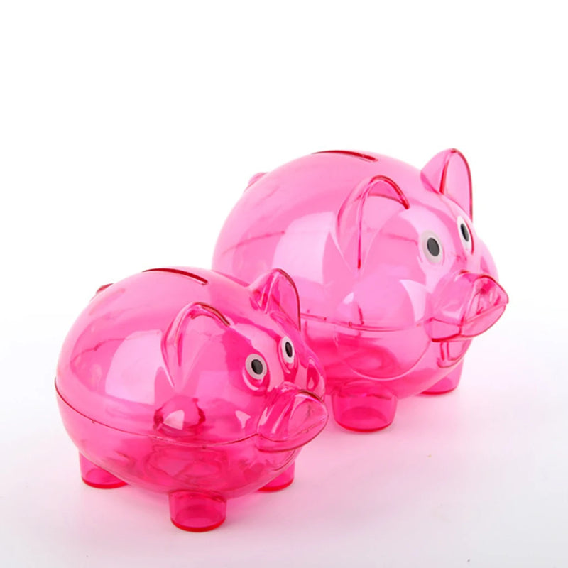 Clear Transparent Pig Plastic Piggy Money Bank Small Piggy Bank Money Boxes Storage Kids Toys Home Decor Money Saving Box