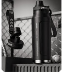 1L Insulated Cold Water Bottle Thermos Stainless Steel Tumbler Qutdoor Sports Handle Vacuum Flasks Double Wall Cup