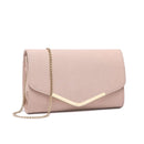 Miss Lulu WOMEN'S Envelope Clutch Evening bag with Chain Elegant handbag for wedding Party and Prom Bridal bag Festive