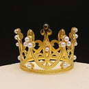 1Pcs Mini Crown Cake Decoration Gold Silver Pearl Tiara Crowns for Children Hair Ornaments DIY Cake Topper Wedding Decoration