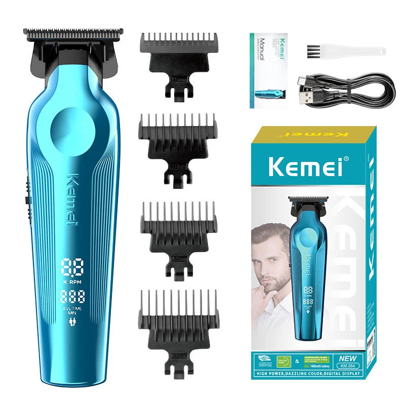 Kemei 2299 professional men's hair/beard trimmer with zero gap hair clipper and T-shaped blade, cordless charging KM-264 km-2299