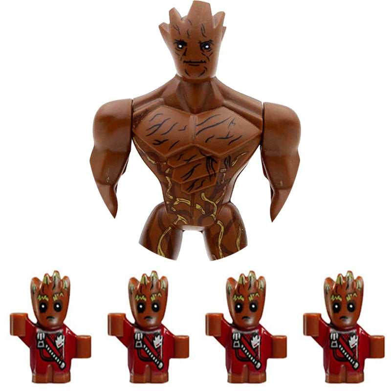 Groot Rocket Raccoon Star Lord Gamora Thanos Model Action Figure Blocks Construction Building Brick Toys For Children