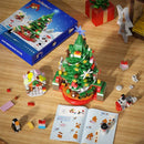 Christmas Tree and Decorations Santa Claus Sleigh Snowman Building Blocks Toys Suit with Light Kit for Children's Gifts