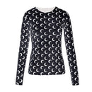 New Printed Mesh Women Base Shirt Autumn Fashion Casual Long Sleeved Sun Protection Ice Silk Inner Layer Women\'s T-Shirt