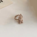 Bear Earrings for Women Girls 2023 Fashion Korea Silver Needle Autumn and Winter Earrings Cute Flocking Rabbit Ear Studs Jewelry