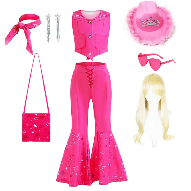 Girls Costume Top+Trousers Kids Halloween Cospaly Princess Christmas Bowknot Fantasy Pageant Disguise Children Clothes