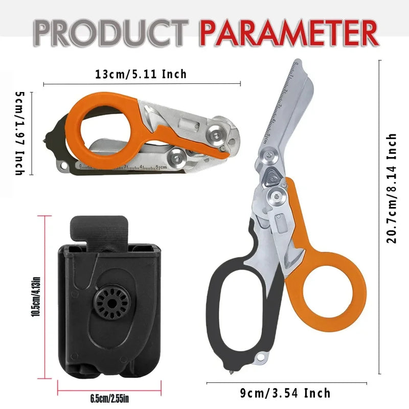 Portable Multifunction Mini Emergency Scissor Raptors Shears Tactical EMT Folding Scissors Outdoor Survival First Aid Kit Tool