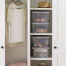 36qt/24.5qt/17qt Plastic Storage Bins with Lids, Stackable Totes, Containers 6-Pack/8-Pack, Durable and Functional