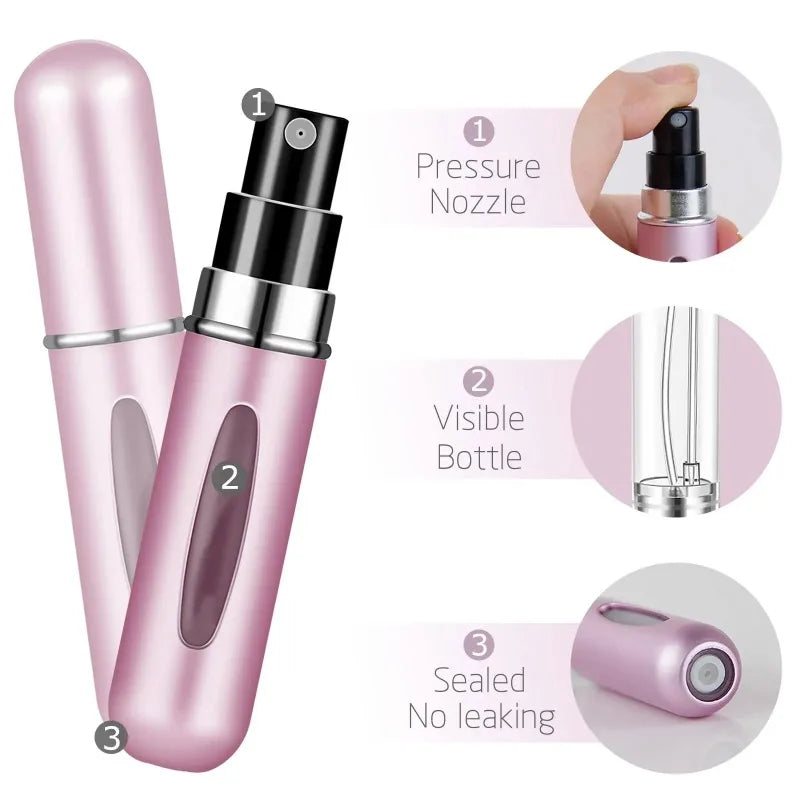 5ml Perfume Atomizer Portable Liquid Container For Cosmetics Traveling Mini Aluminum Spray alcochol Empty Refillable Bottle