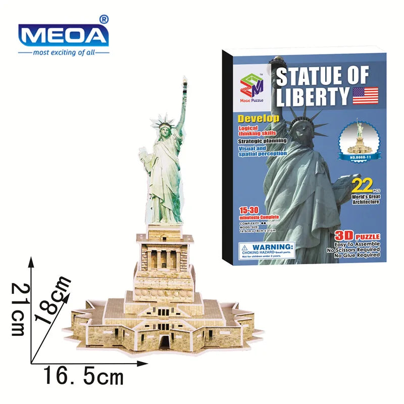 40 Style World Famous Architecture Building 3D Puzzle Model Construction Jigsaw Puzzles Toys For Kids Christmas Gift