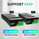 Ddtouboss 48v Lithium Battery 100Ah Peak Discharge Current 500A With Smart BMS Use for Inverters PV RV