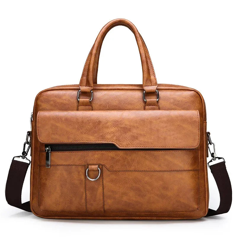 2024 Laptop Bags for Men Executive Briefcase Ma Suitcase Bag Men Leather Business Tote Bag Men's Handbag Luxury Brand Side