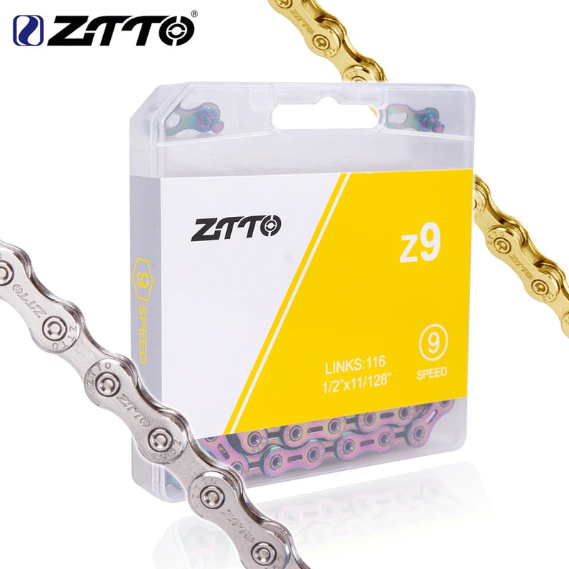 ZTTO 9 Speed Bicycle Chains 116 Links 9S MTB Mountain Road Bike Chain With Magic Missing Link Connecter 9speed 21s