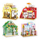 Genuine Anime Snoopy Action Figures Kawaii Cartoon Building Blocks Toy Bricks Assemble Educational Toys For Children Gifts