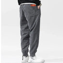 2026 Spring New Casual Loose Corduroy Solid Color Harem Pants Man Pockets All Match Fashion Male Trousers Streetwear Clothes