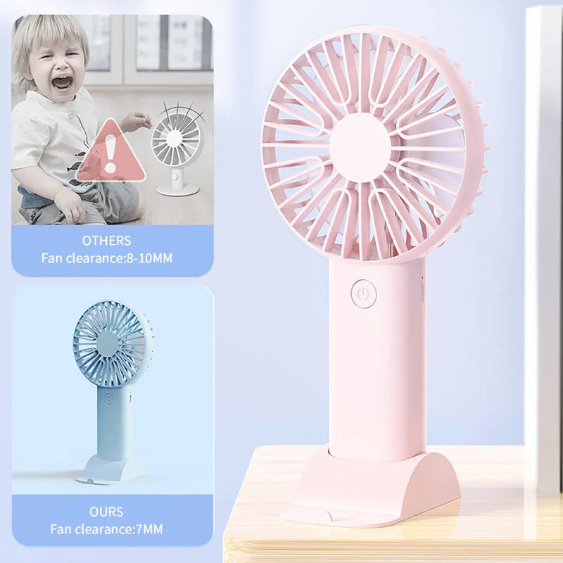 Simple Portable Mini Fan Handheld USB Rechargeable Electric Fan Desktop Air Cooling Fan Outdoor Travel Home Hand Fans