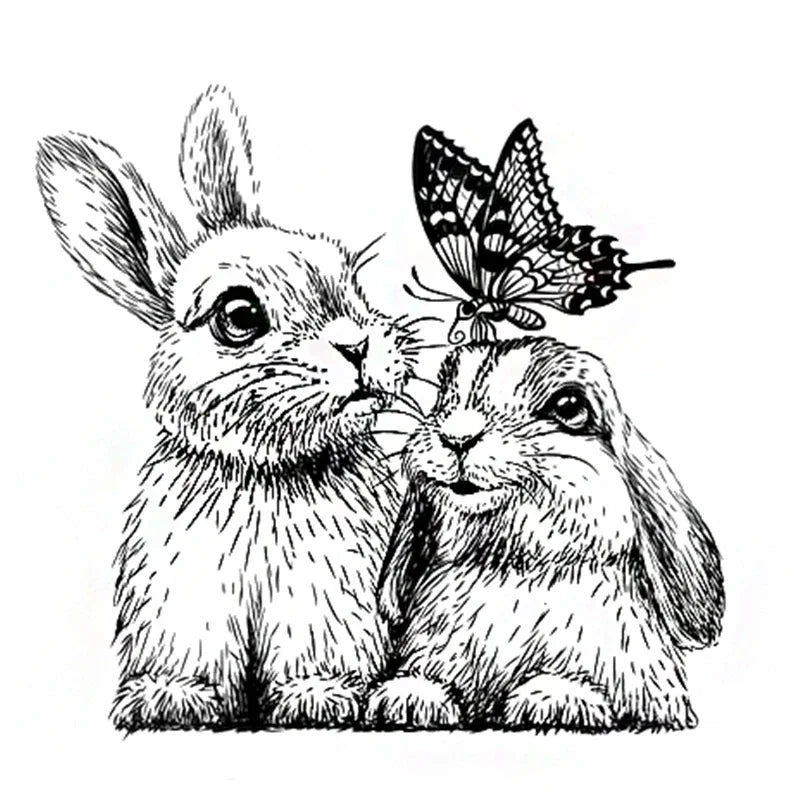 2022 New 10x10 Retro Easter Clear Stamps Girls Stamps Tie Child Bunny Lady Card Crafts No Metal Cutting Dies Scrapbooking