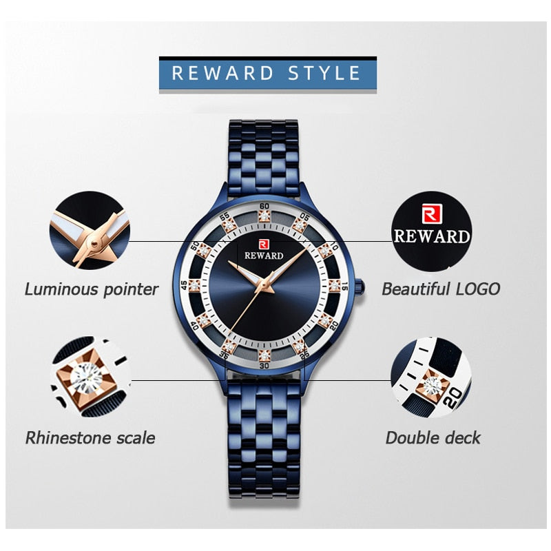 REWARD Fashion Luxury Brand Ladies Quartz Watch Casual Waterproof Women Watches Reloj Mujer 2023 Female Clock Relogio Feminino