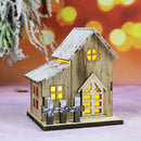 1Pcs Mini Christmas New Decorative Luminous Wooden House With Battery LED Small Xmas Room Desktop Pendant Kids DIY Decoration