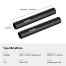 SmallRig 15mm Carbon Fiber Rod for 15mm Rod Support System (Non-Thread), 12 / 9 / 8 / 6 / 4 inches Long 2pcs/set for DSLR Camera