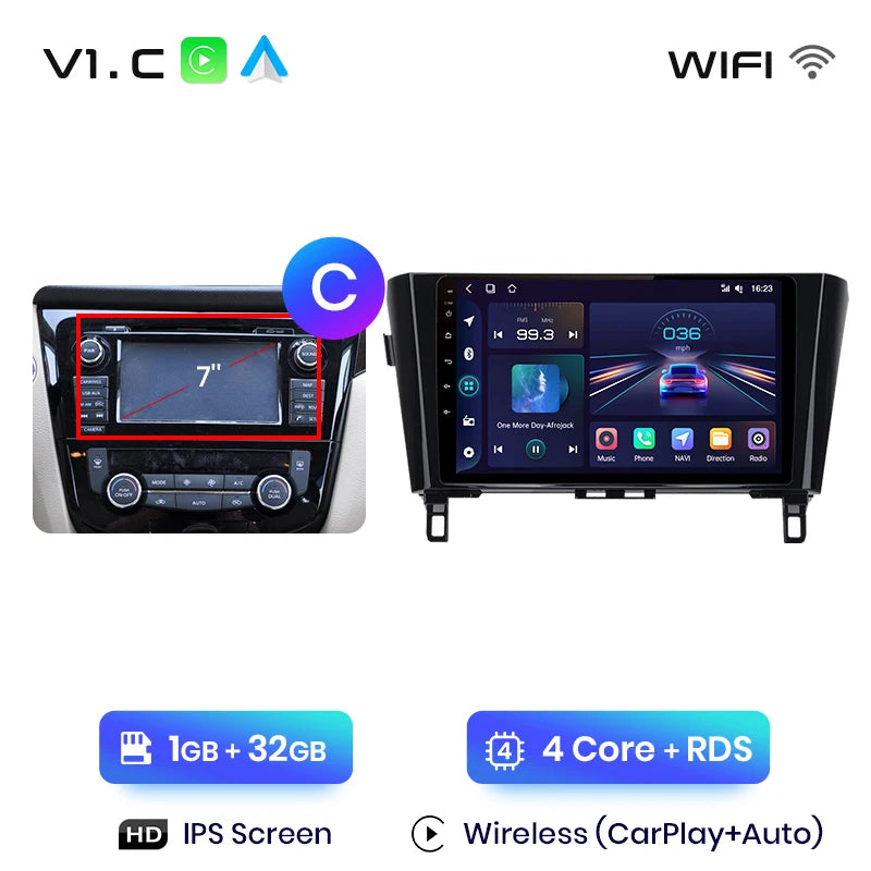 Junsun V1 AI Voice Wireless CarPlay Android Auto Radio for Nissan Qashqai J11 X-Trail 3 T32 2013-2017 4G Car Multimedia GPS 2din