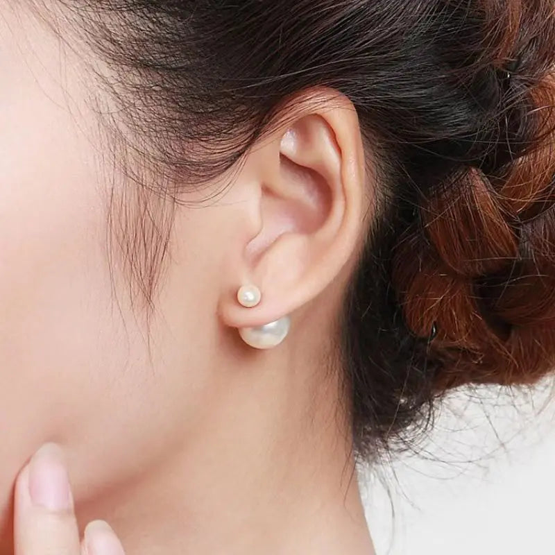 16mm Big Imitation Pearl Stud Earrings Women Europe and America Simple Round Ball Brincos Jewelry Birthday Friend Christmas Gift