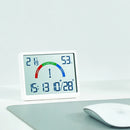 LCD Digital Magnetic Suction Wall Clock Large Screen Electronic Temperature Humidity Monitor Home Clock Desktop Decorations