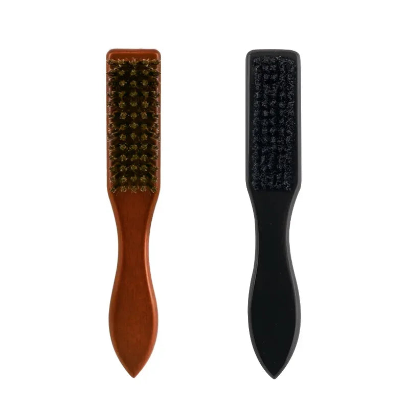 Men Beard Brush Wood Handle Boar Bristle Moustache Cleaning Brush Hairdressing Anti Static Barber Hair Styling Comb Shaving Tool