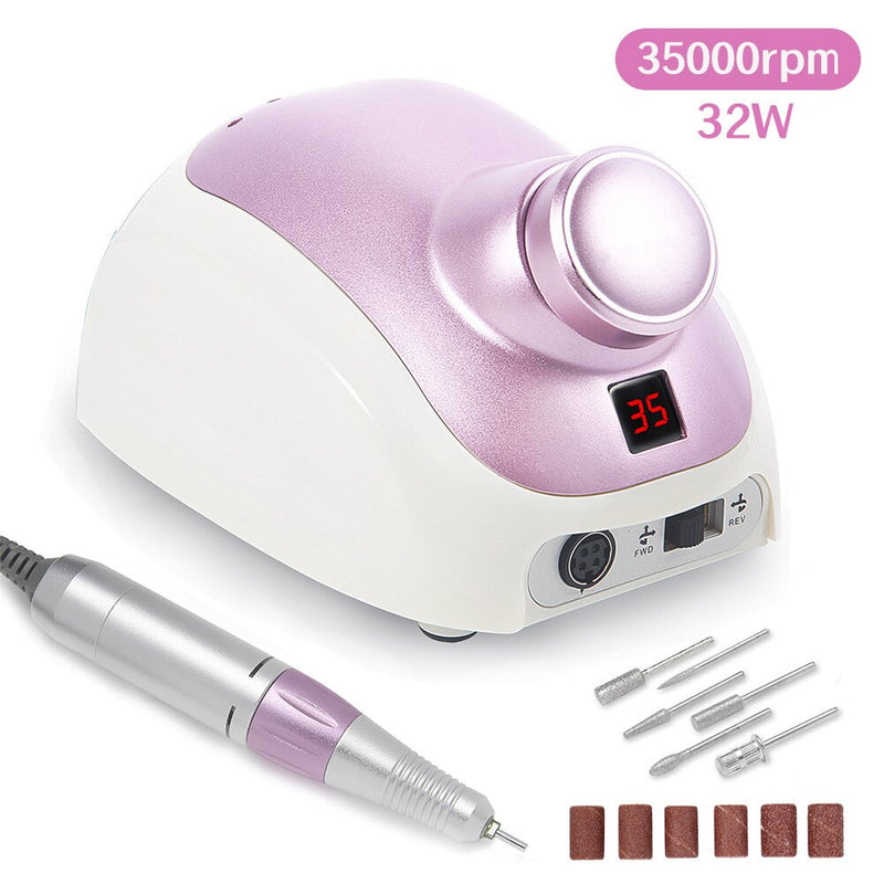 35000RPM Electric Nail Drill Manicure Professional Manicure Pedicure Drill Accessories Electric Nail File with Cutter Nail Tools