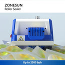 ZONESUN ZS-GLF1P Portable Bag Sealer Roller Sealing Machine Aluminum Foil Composite Plastic Film PE Coated Paper Food Packaging