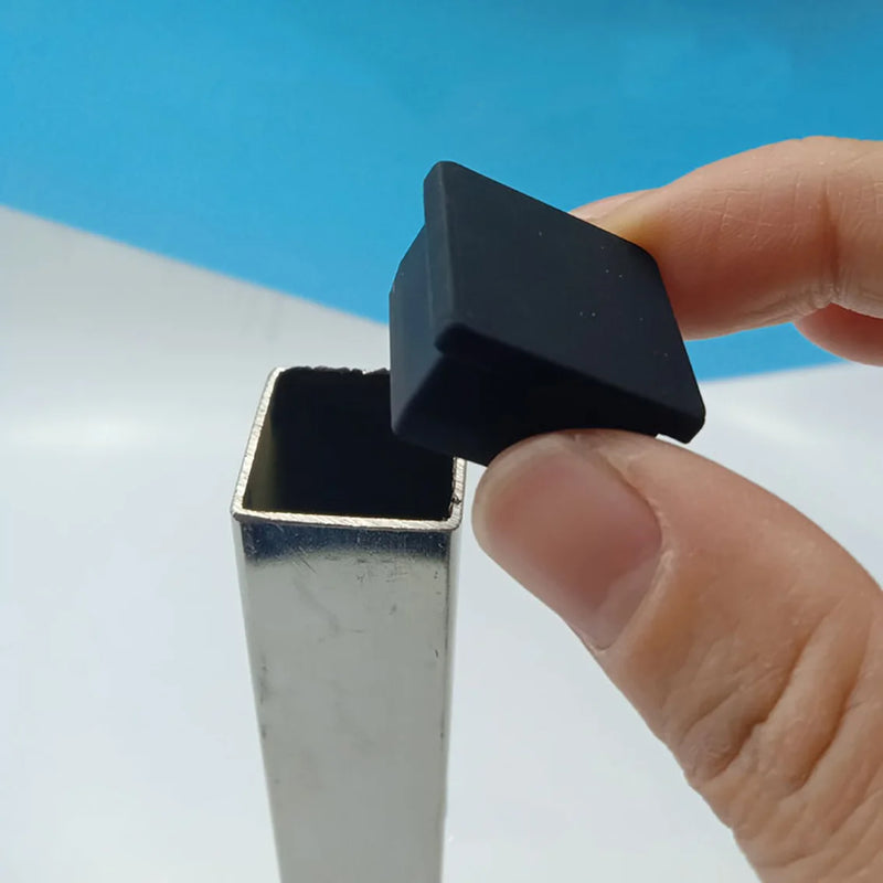 9-50mm Black/White Square With Hole Silicone Rubber End Cap T-Plug Tube Box Part Insert Sealing Plug Square Tube Shielding Plug