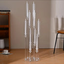 10Pcs Acrylic Candelabra 10 Arm Clear Candle Holder Wedding Table Centerpiece Home Decoration