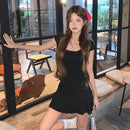 New Women Slim Temperament Purple Black Mini Dress Sexy Summer Knit Waist Skirt Spice Girls Dresses Bodycon Dress High Quality