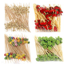 100Pcs 12Cm Disposable Party Tableware Fruit Dessert Sticks Bamboo Skewers Buffet Cupcake Decoration Wedding Supplies